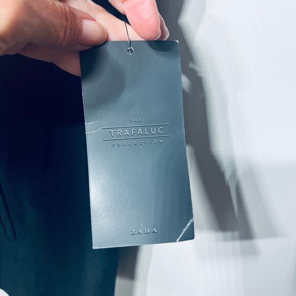 Zara Trafalac Jacket Black Cupro Viscose Zip Cap Sleeve Dressy Office XS NWT $49 - Picture 5 of 8